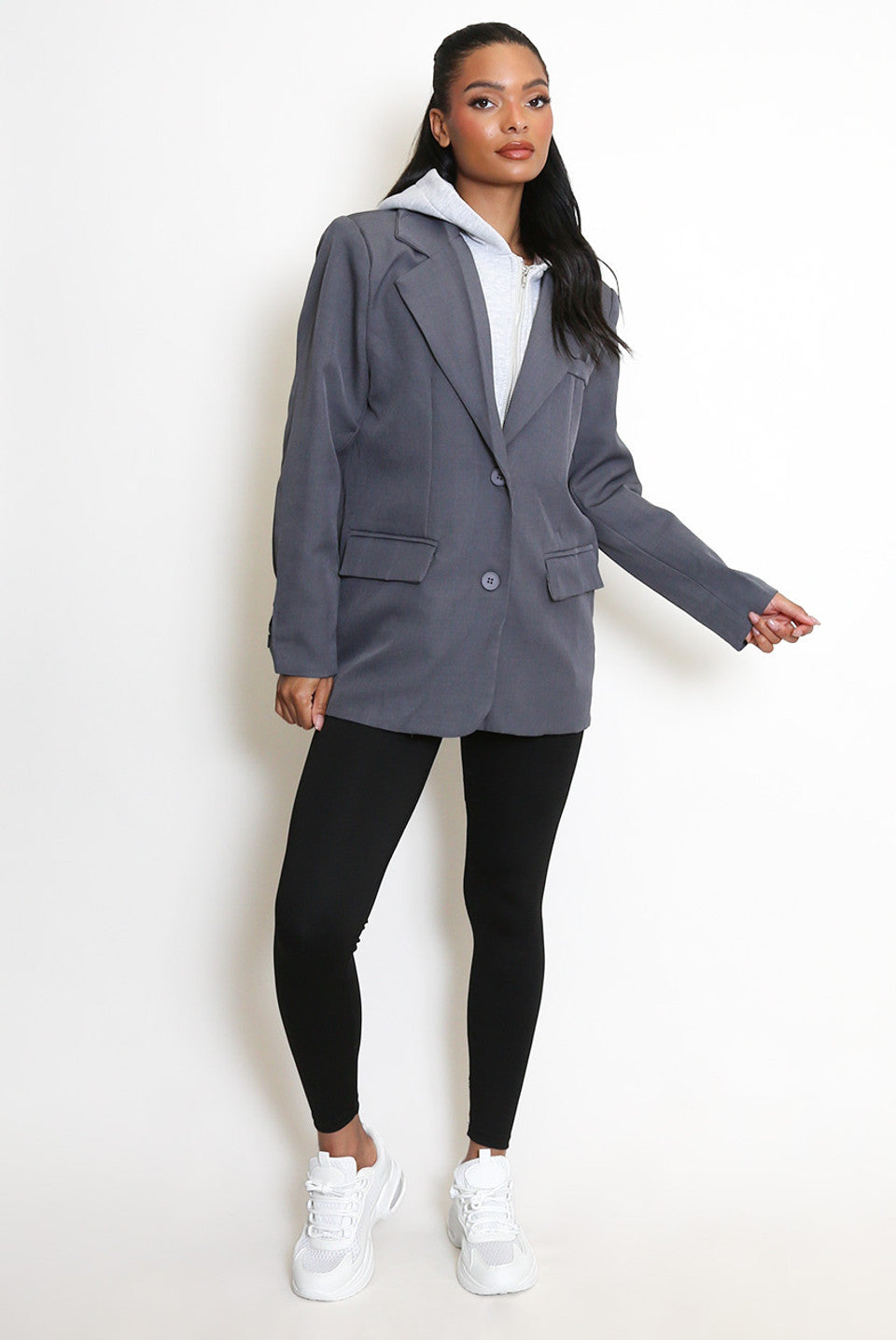 Combined Blazer With Hood