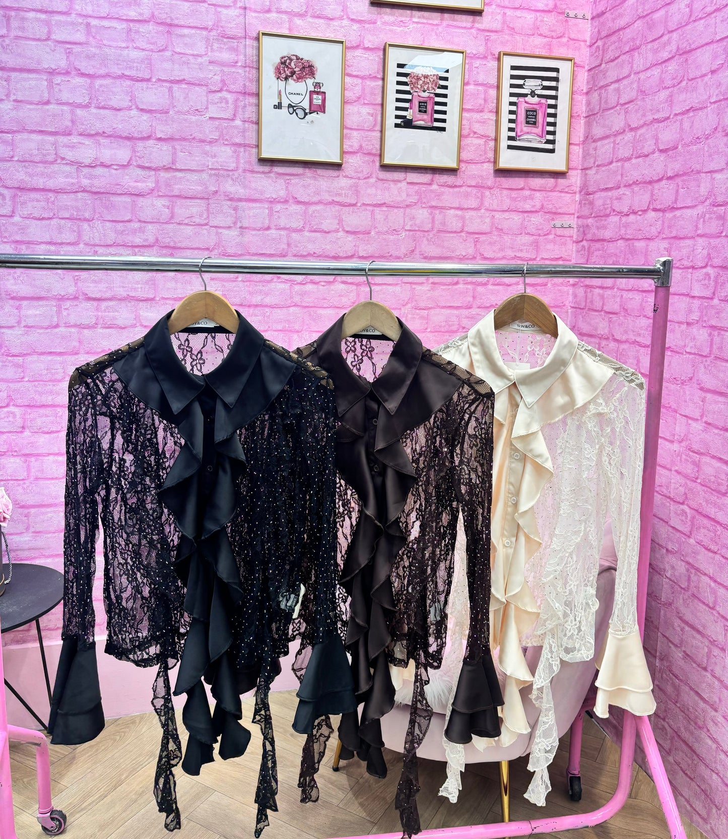 Diamanté Ruffled Shirt