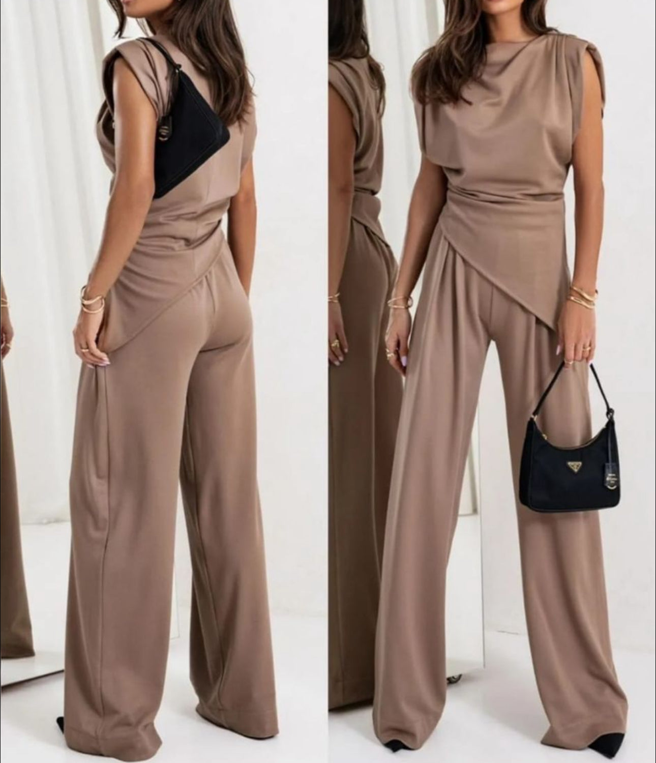 Shoulder Pad Loungewear Set