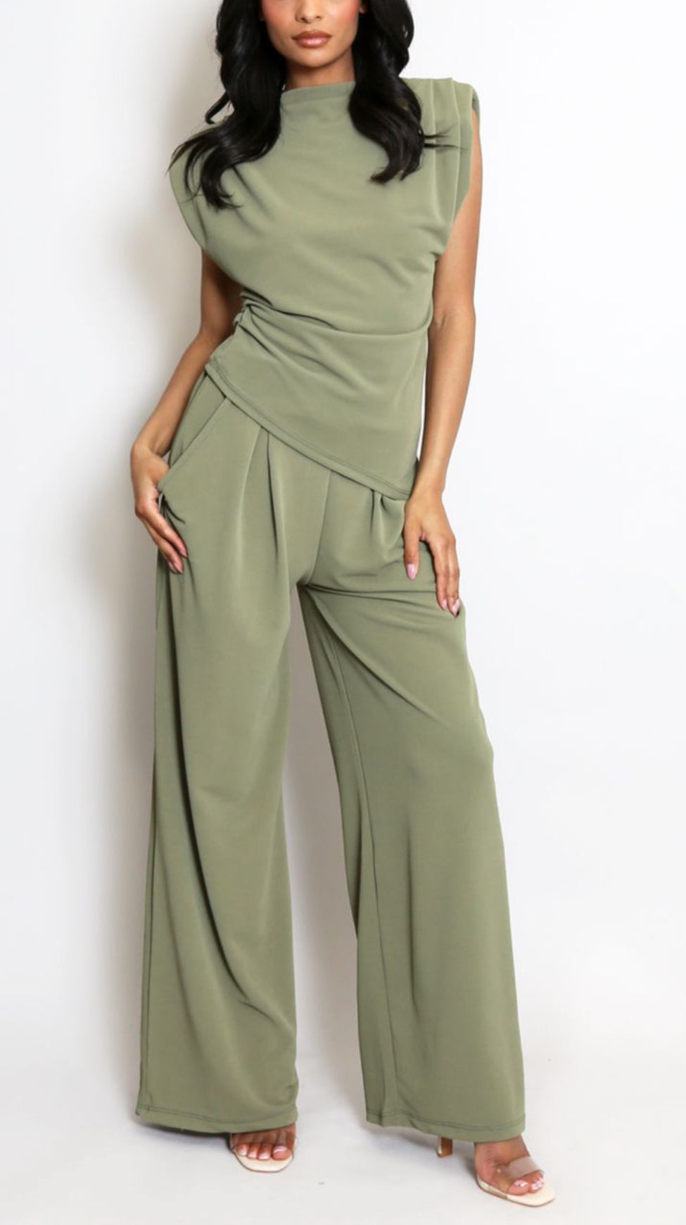 Shoulder Pad Loungewear Set