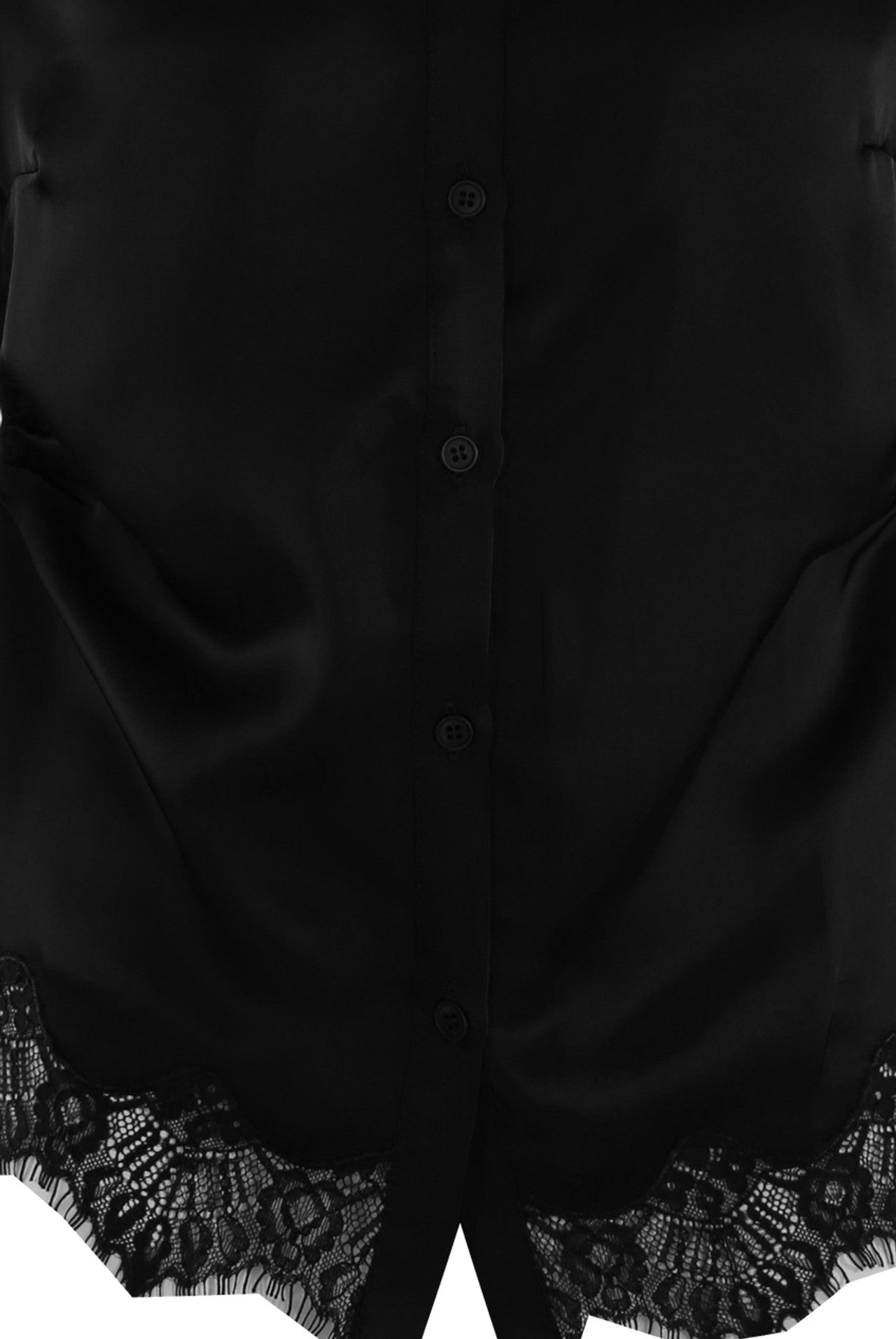 Satin Shirt Lace Detail