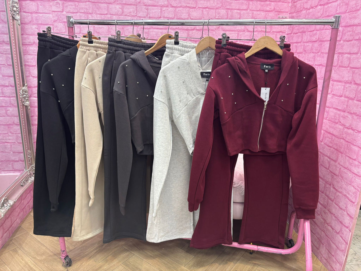 Diamante Zip Up Loungewear Set