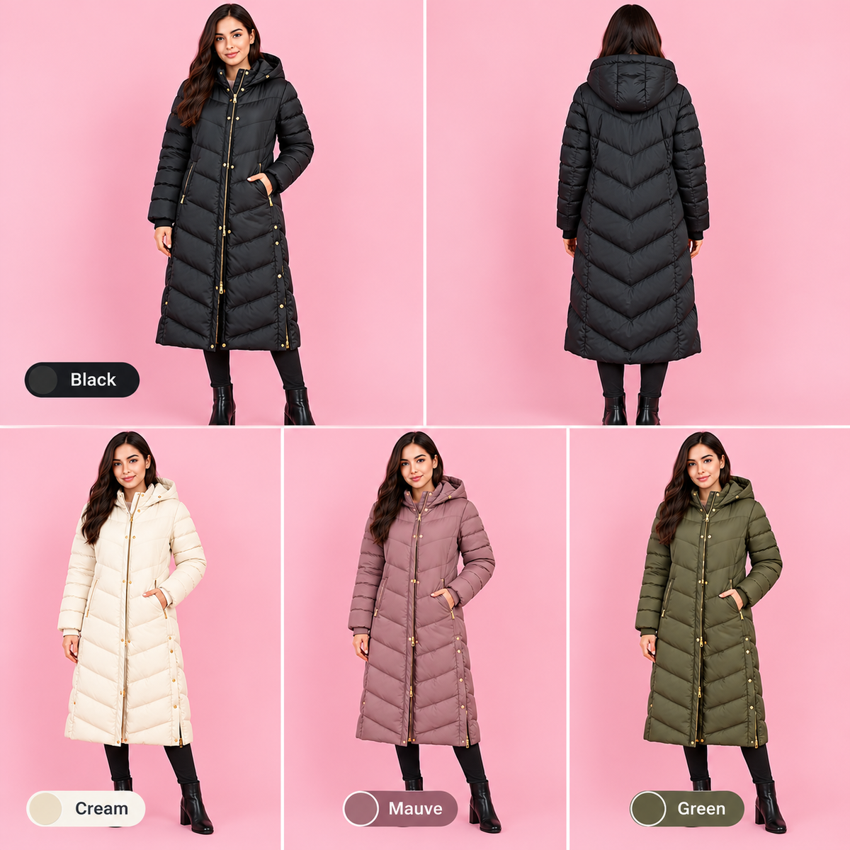 Padded Hooded Longlined Waterproof Jacket