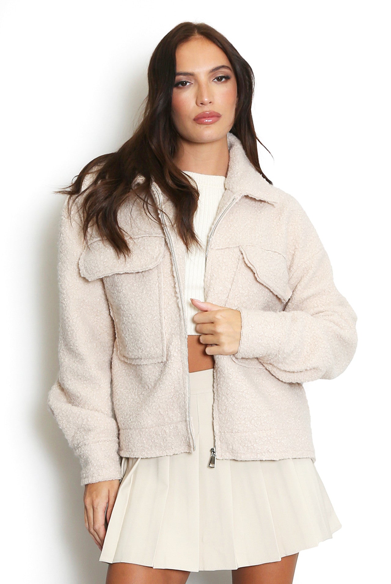 Fleece Jacket With Oversized Pockets