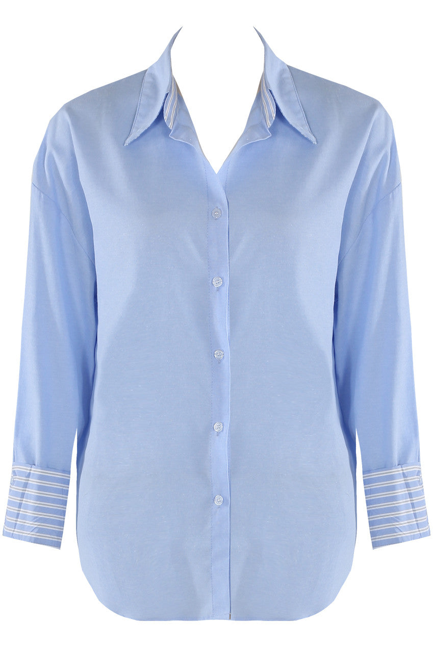 Stripe Contrast Cuff Shirt