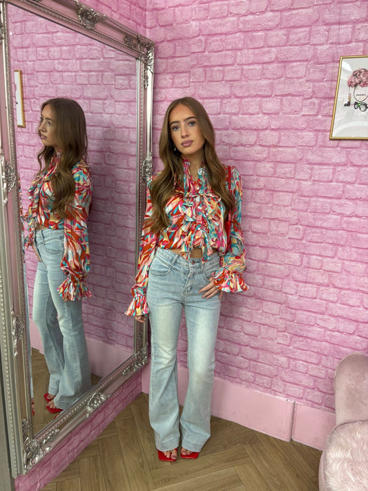 Colourful Ruffled Shirt