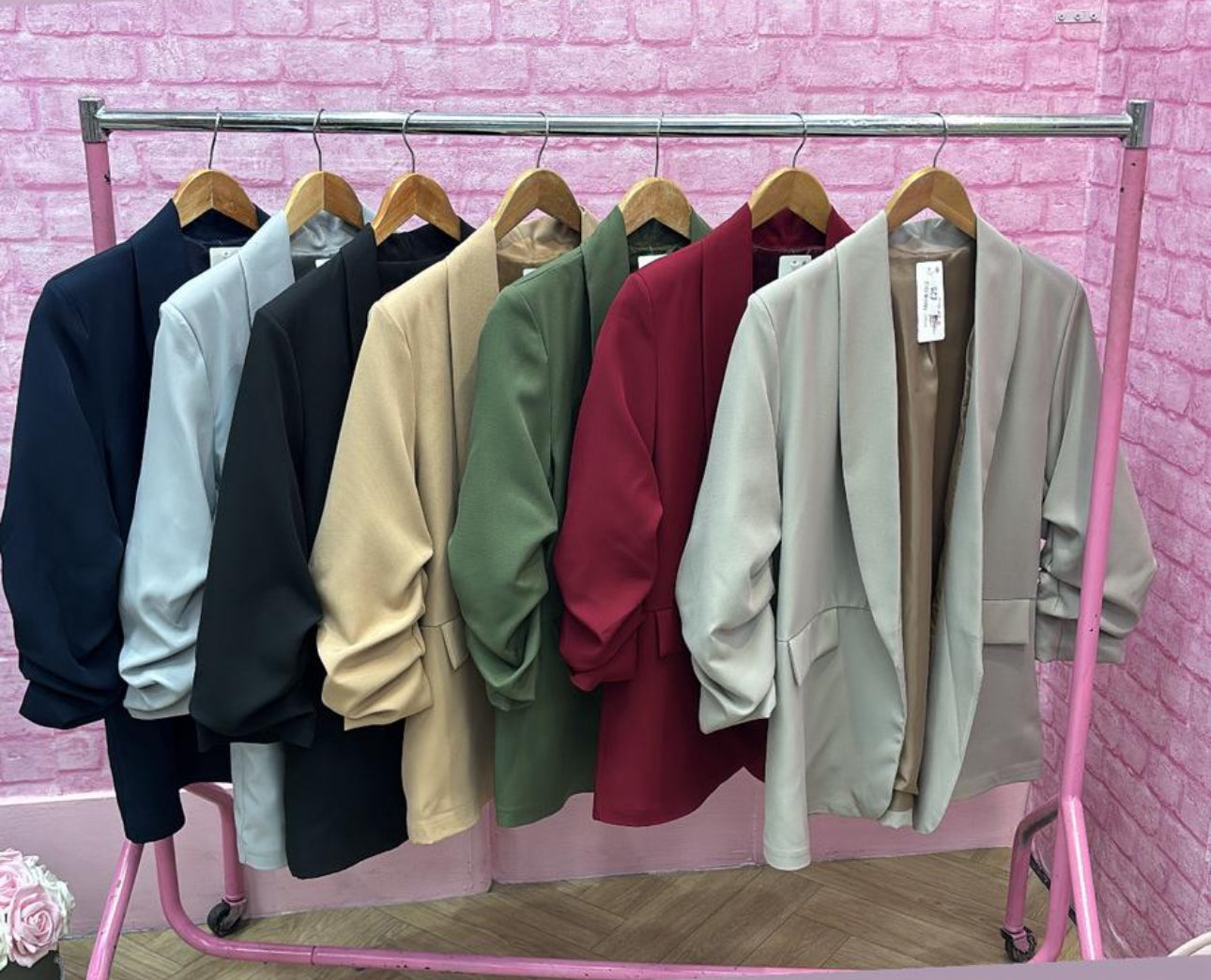 Ruched Sleeve Blazer