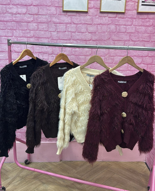 Sparkle Gold Buttoned Cardigan