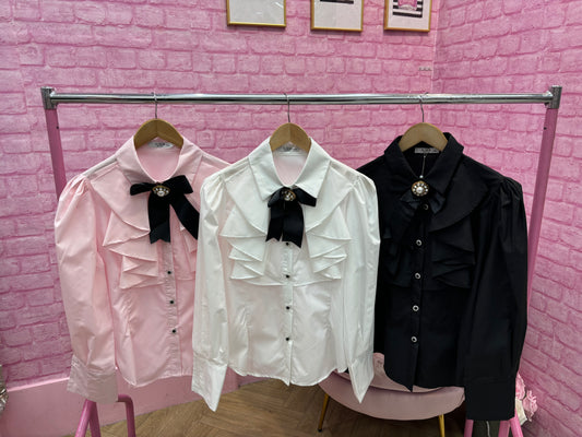 Ruffled Bow Shirt