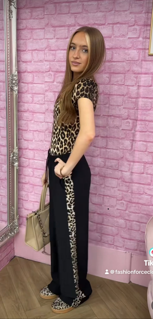 Leopard Stripe Joggers