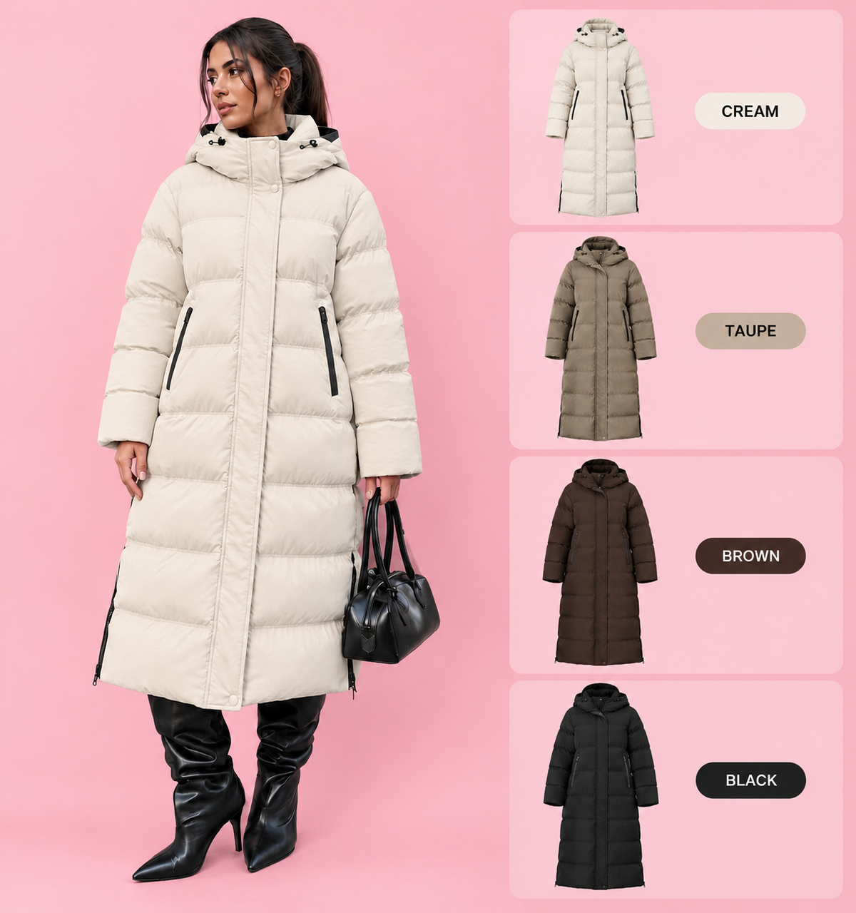 Amelia Longline Padded Coat