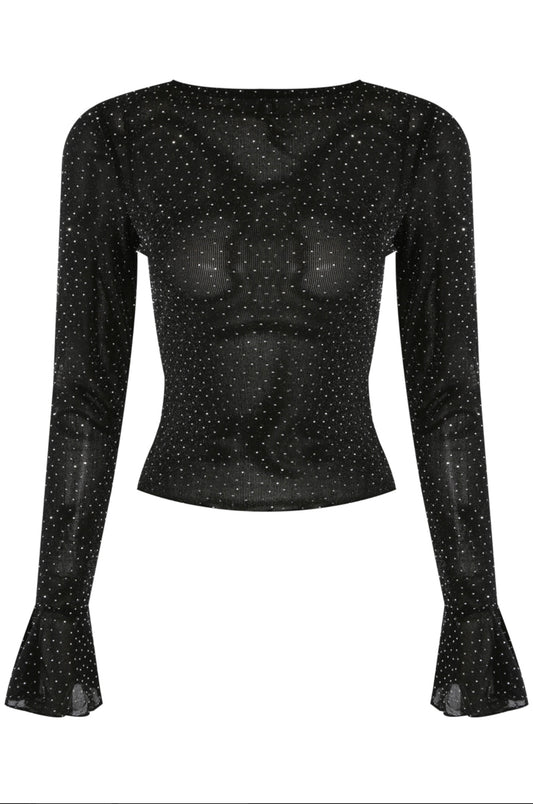 Sheer Diamanté Top