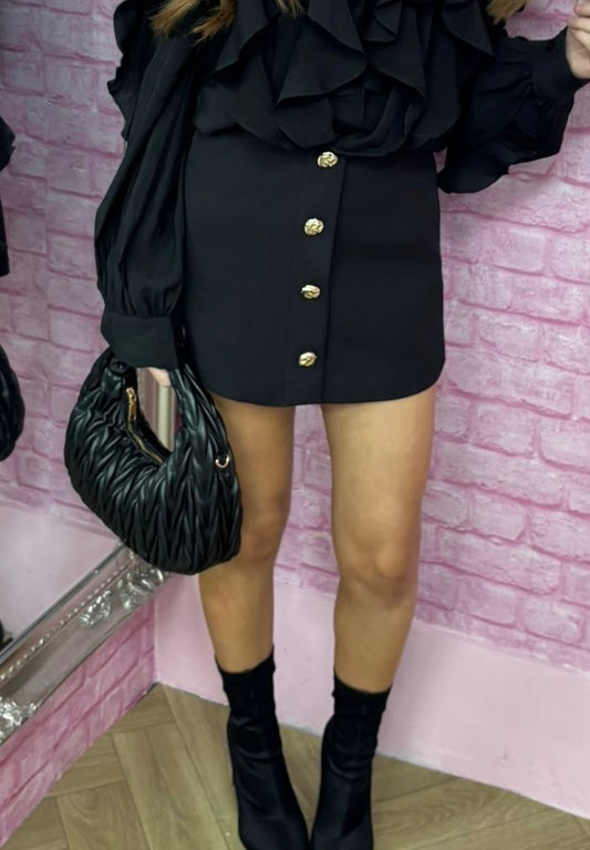 Gold Buttoned Skirt