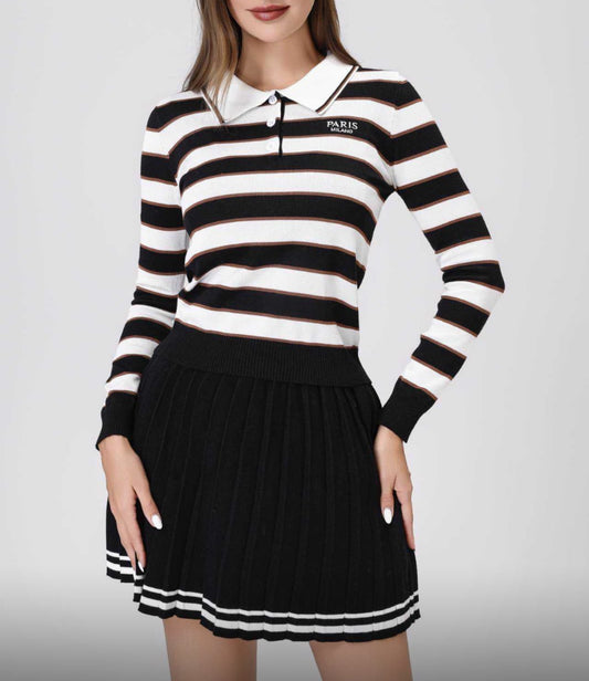 Buttoned Stripe Top