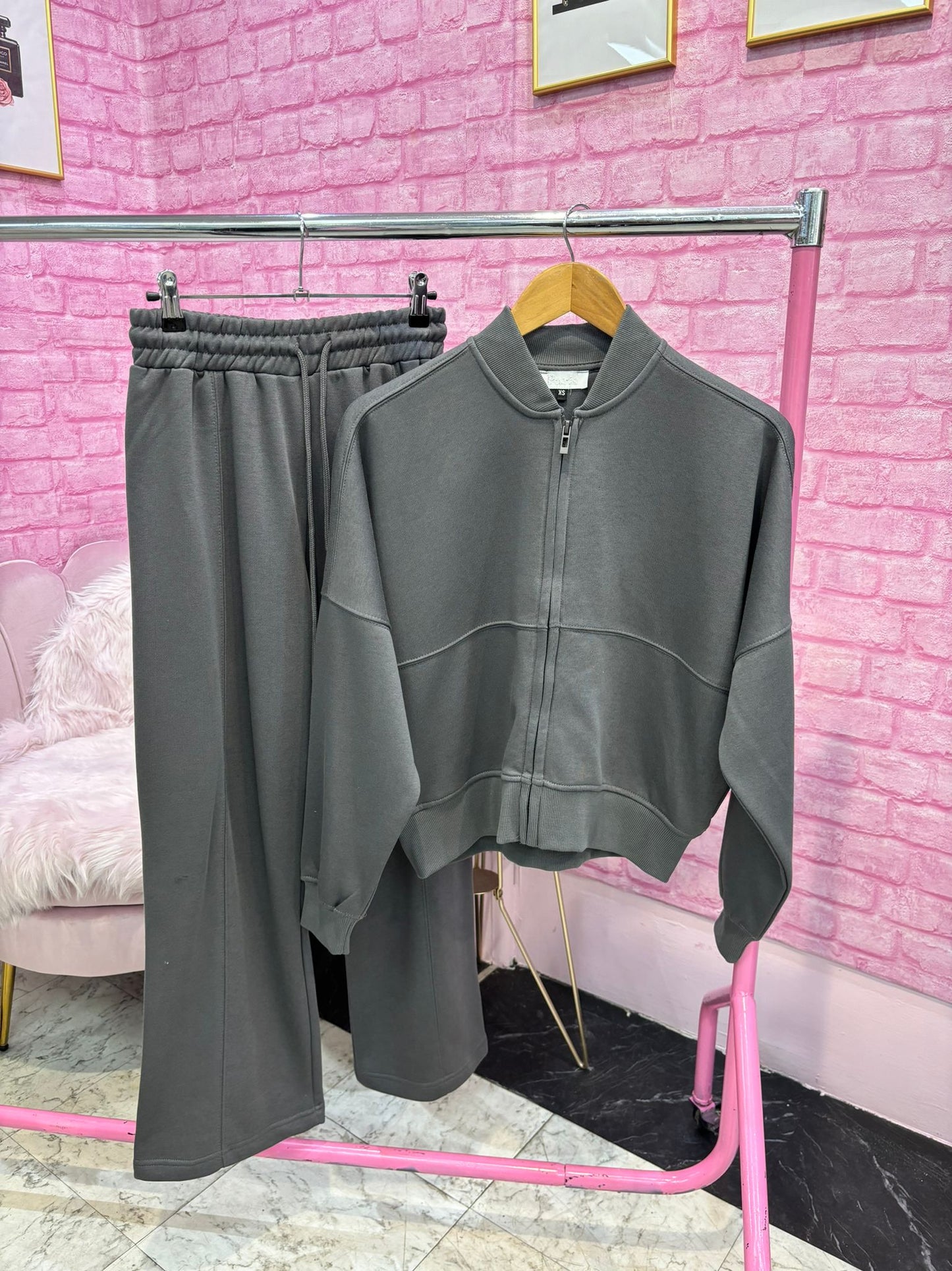 Bomber Jacket & Wide Leg Joggers