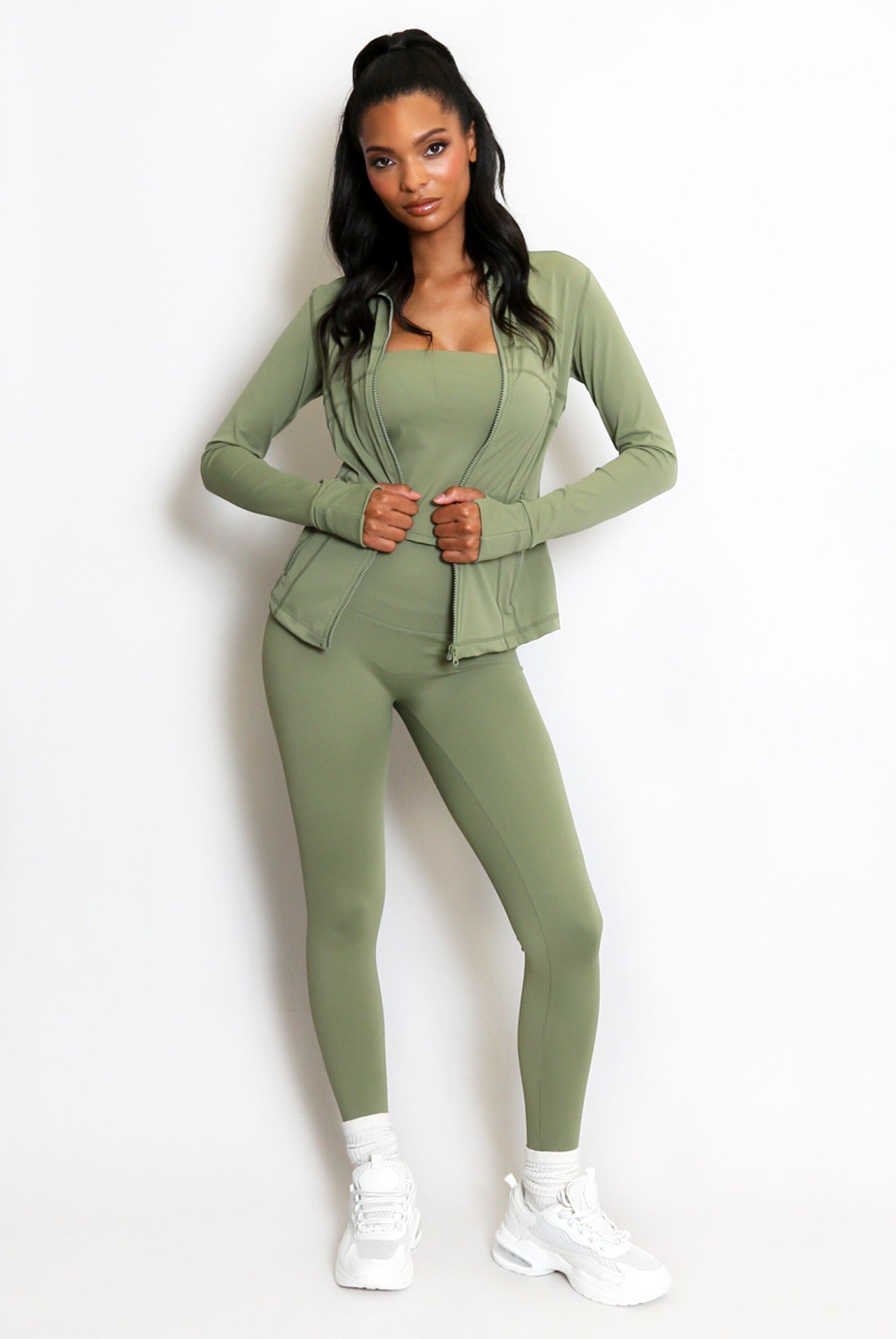 Sculpted Active Gym Jacket And Legging Set