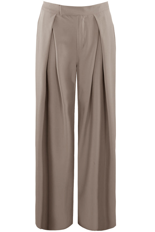 Pleated Flowing Wide Leg Trousers
