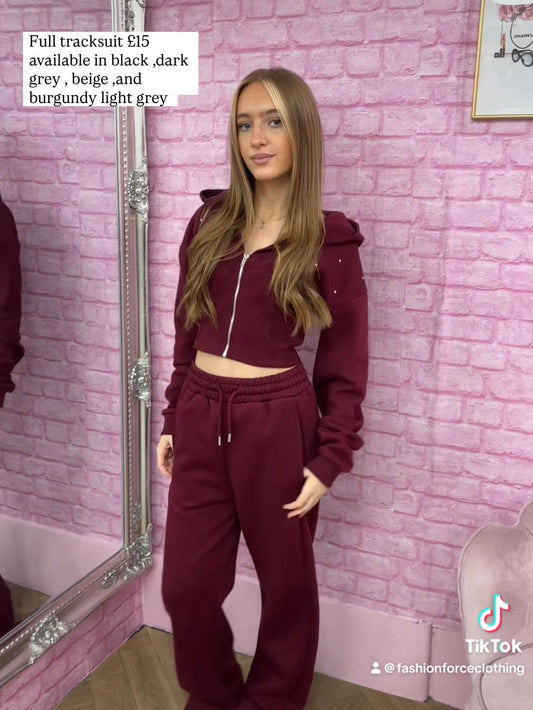 Diamante Zip Up Loungewear Set