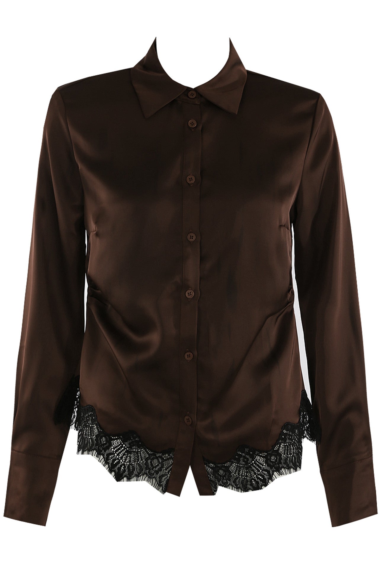 Satin Shirt Lace Detail