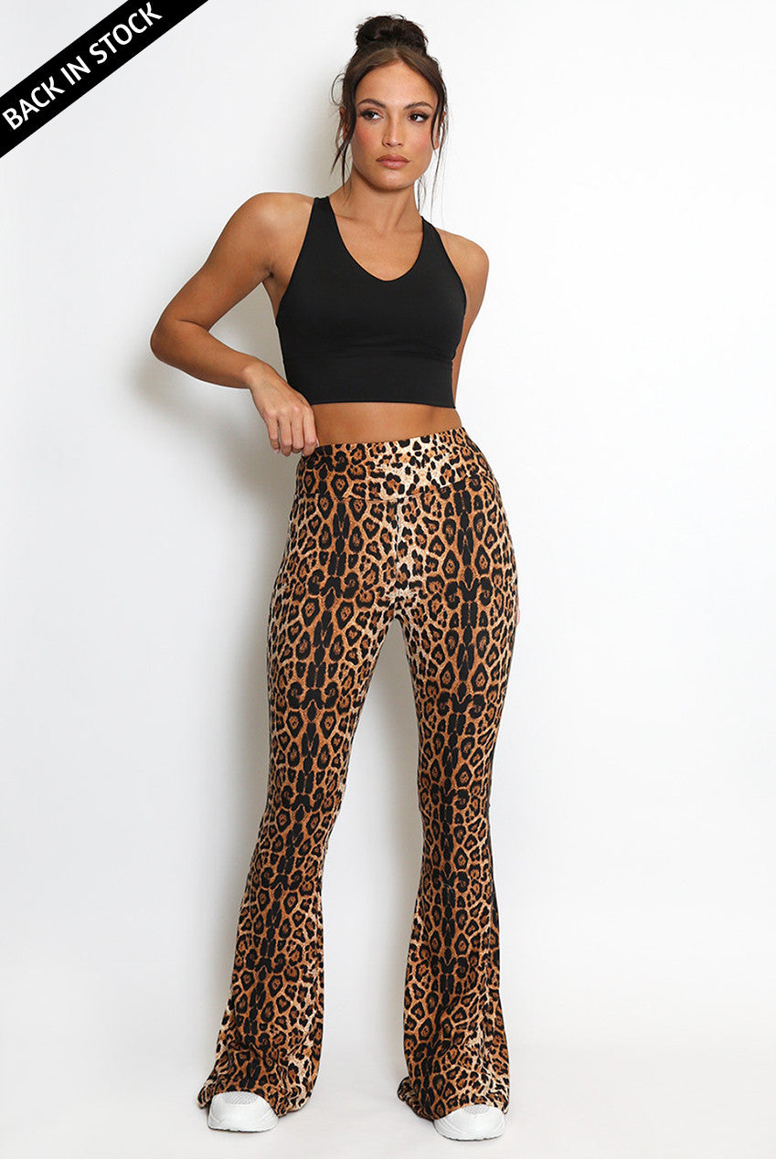 Leopard Flare Trousers