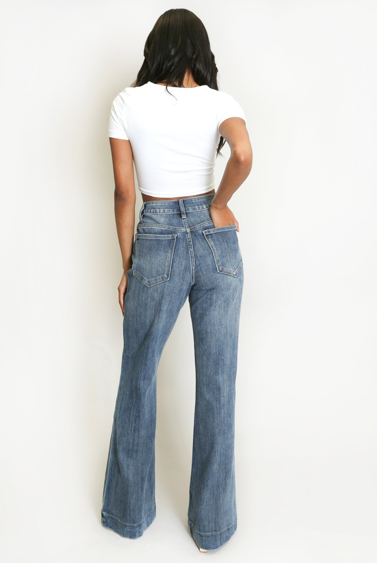 Seam Detail Flare Jeans