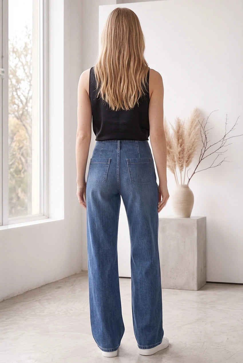 Patch Pocket Flare Jeans