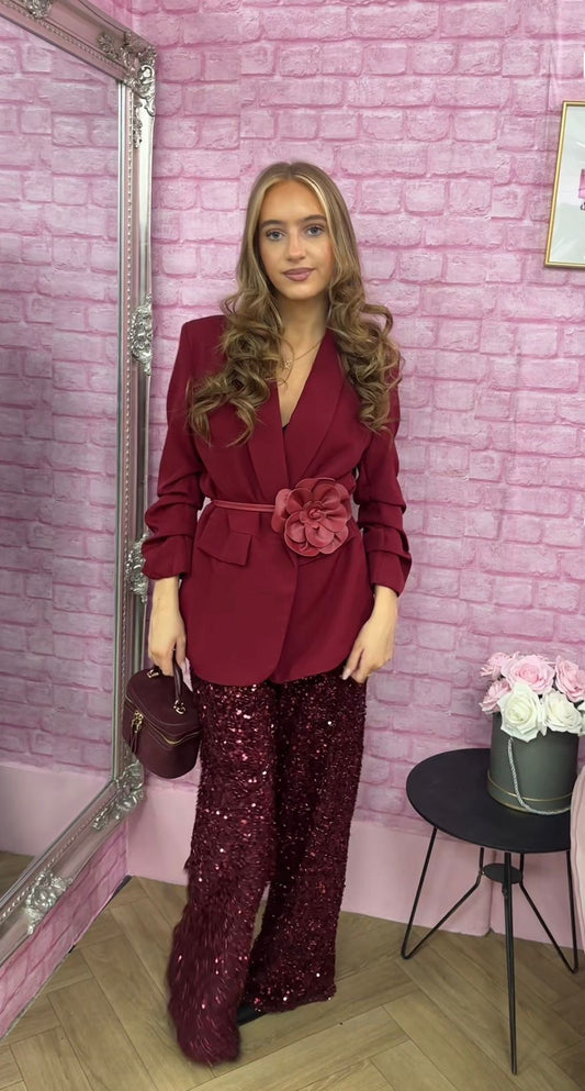 Ruched Sleeve Blazer