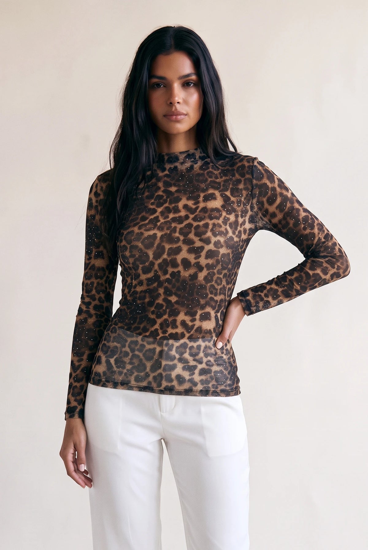 Leopard Studded Top
