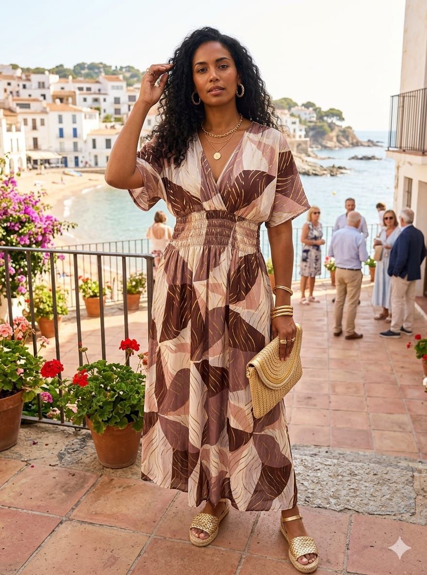 Maxi Dress With Gold Detail