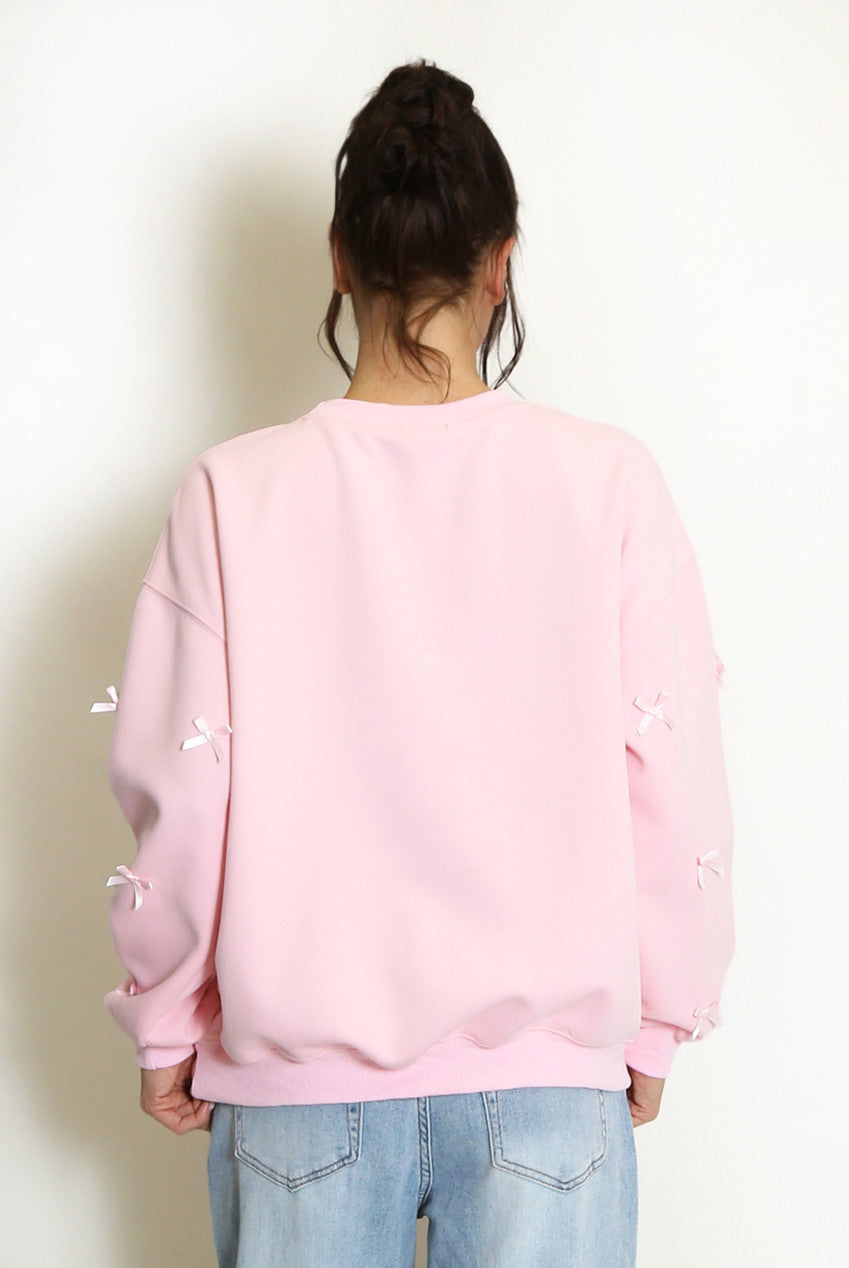 Bow Detail Crew Neck Sweatshirt