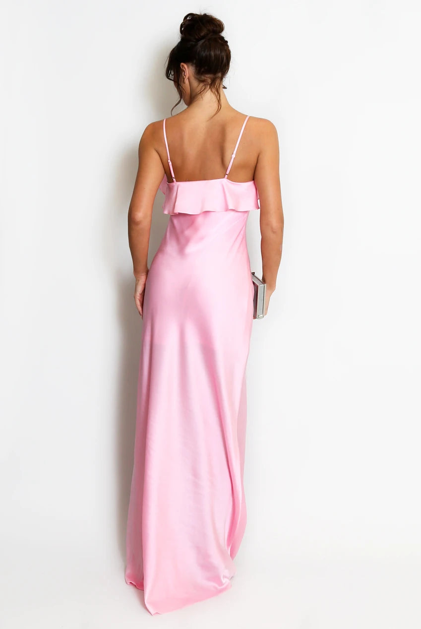 Satin Rose Maxi Dress