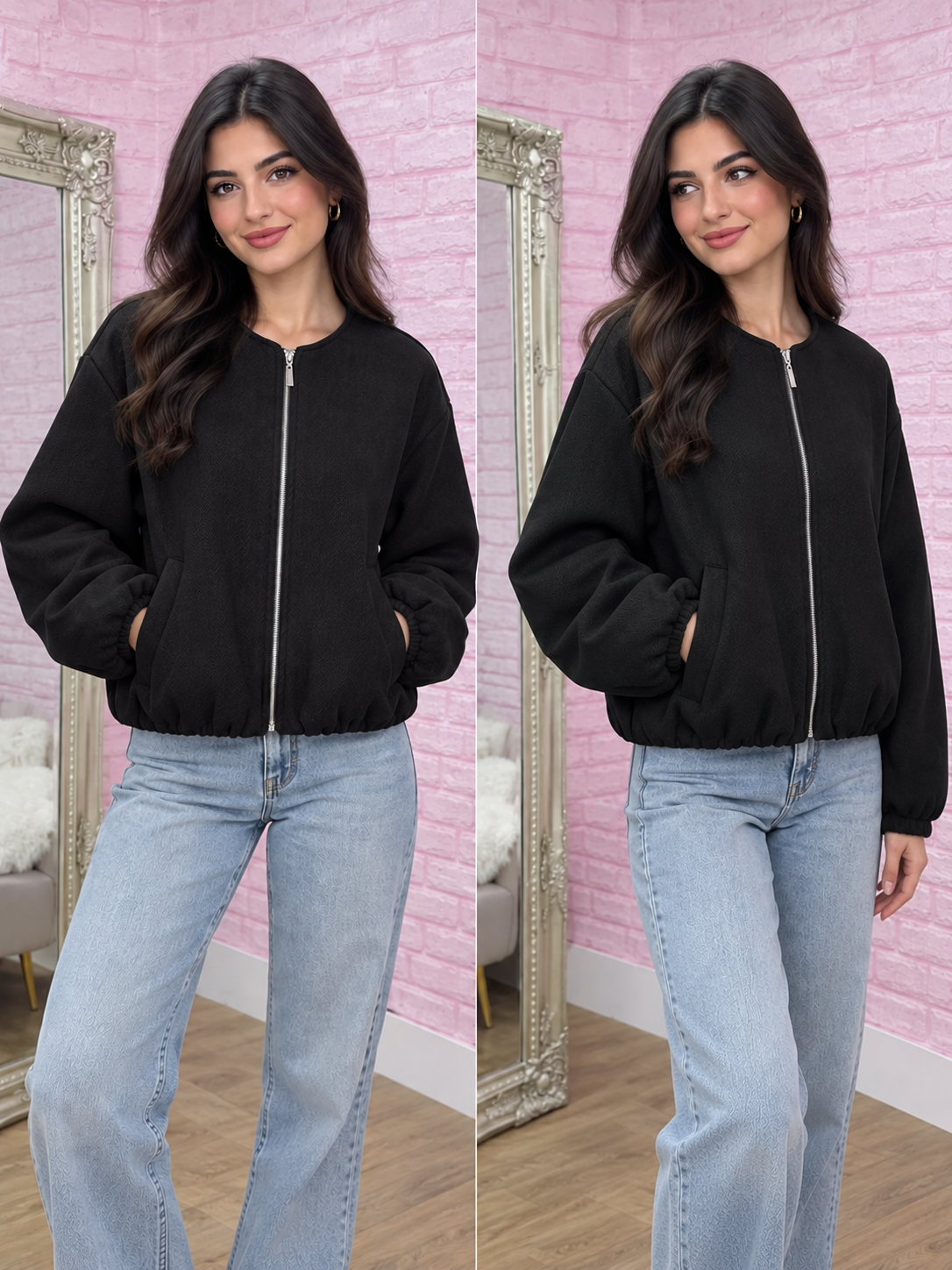 Zara Inspired Wool Bomber Jacket