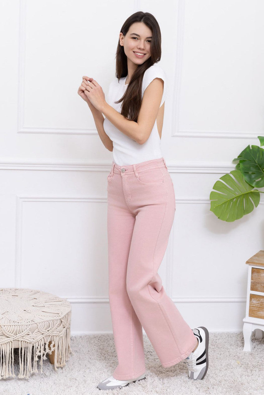 Pink Wide Leg Premium Quality Jeans