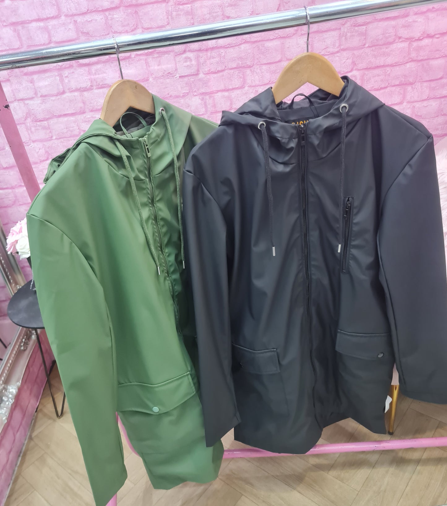 Smooth Textured Raincoat & Windbreaker