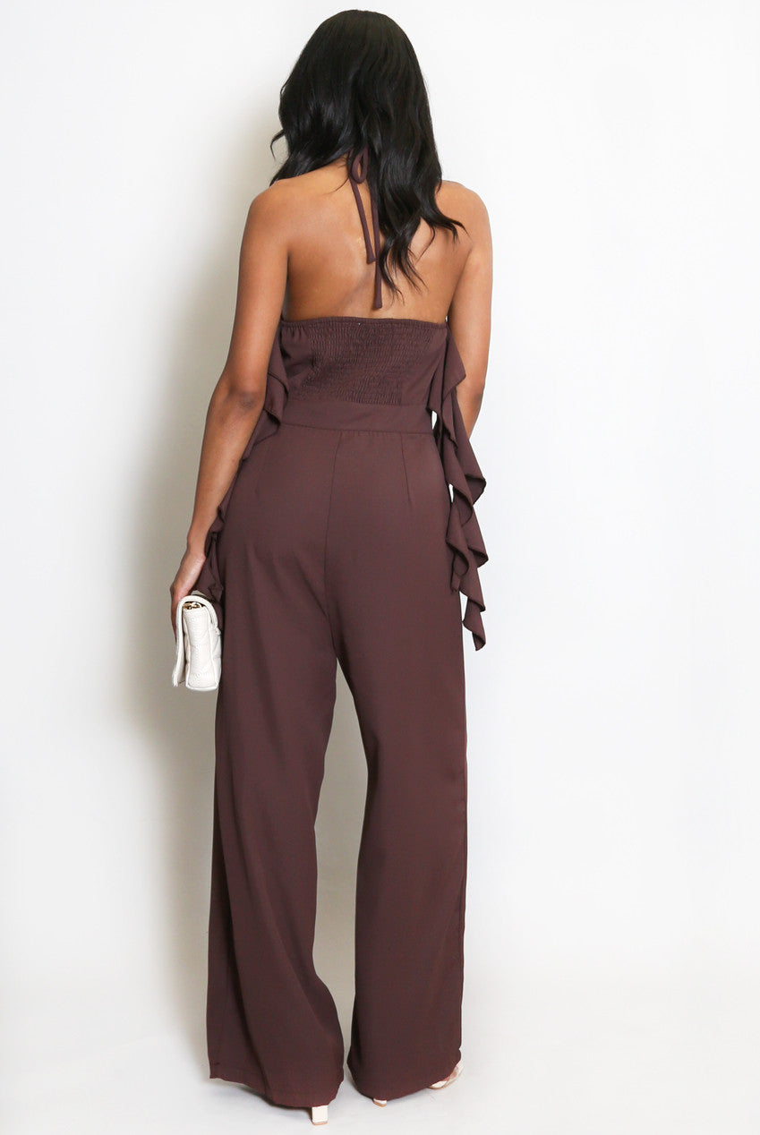 Ruffle Halterneck Jumpsuit