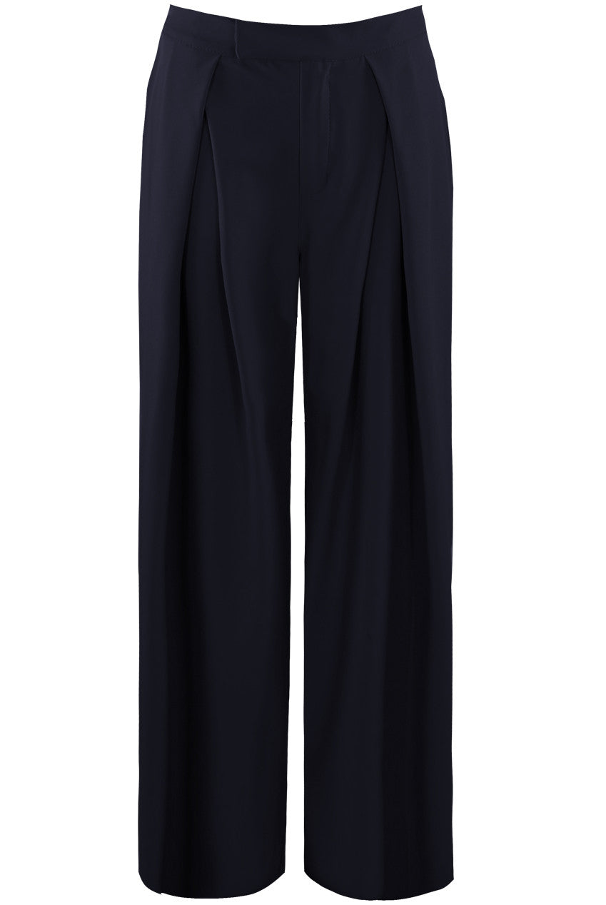 Pleated Flowing Wide Leg Trousers