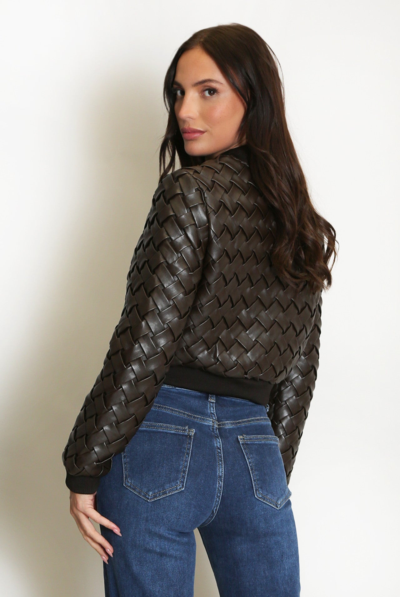 Designer Inspired Woven Bomber Jacket