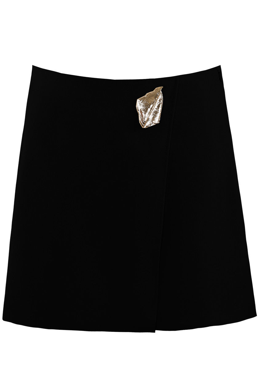 Wrap Skort With Embossed Buckle