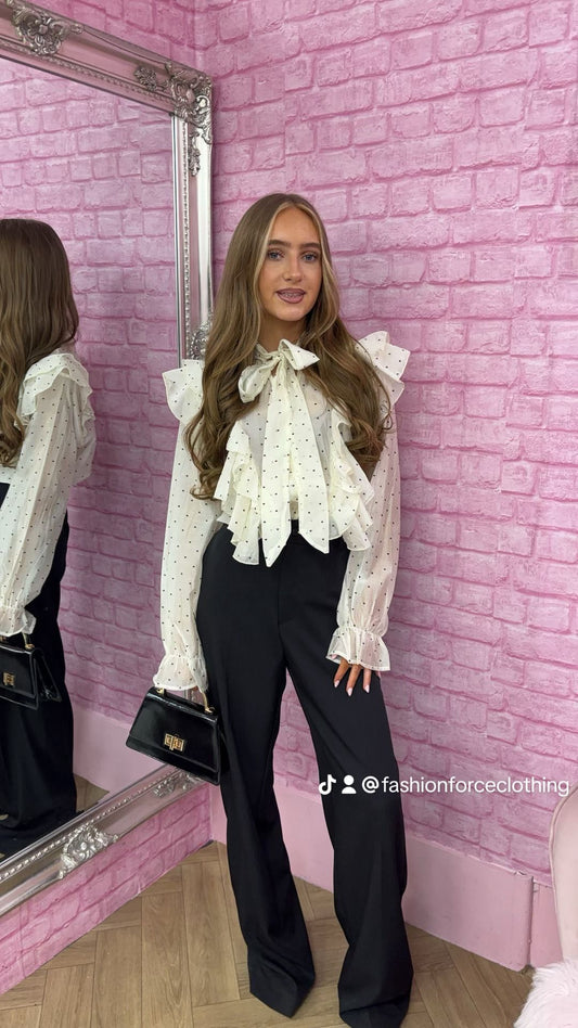 Tailored High Waisted Wide Leg Trouser