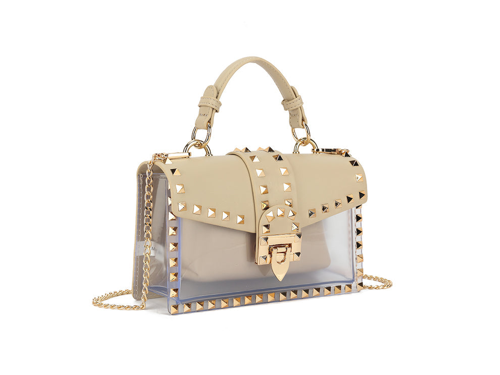 Designer Inspired Handbag Gold Stud Detail