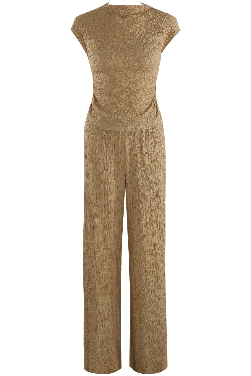 Textured Ruched Side Top Set