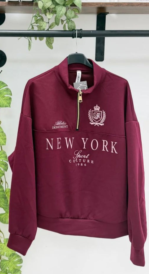 New York Half Zip Sweat (Soft Touch)