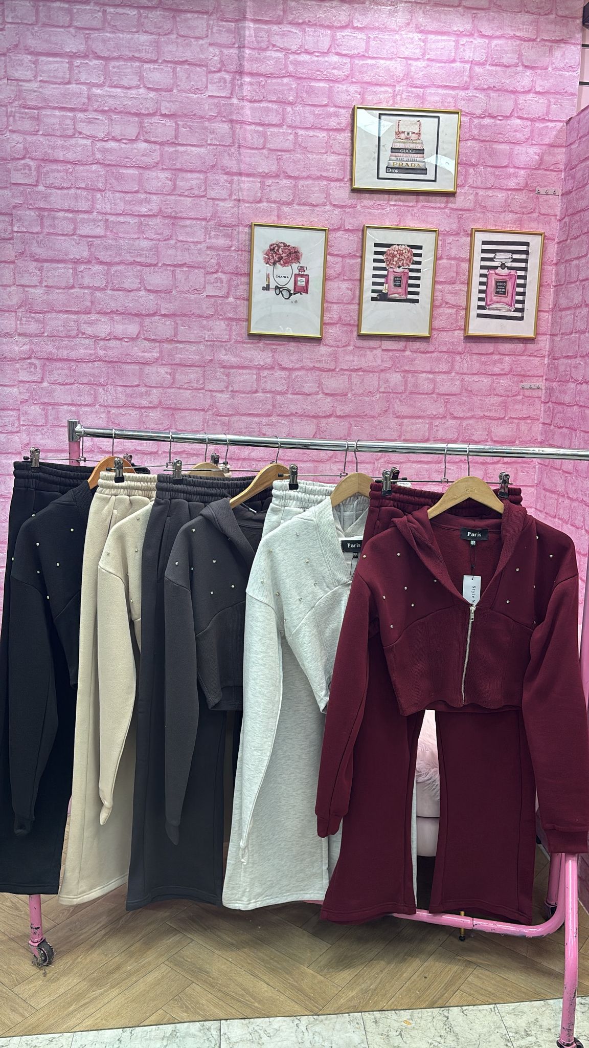 Diamante Zip Up Loungewear Set
