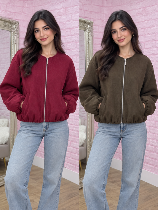 Zara Inspired Wool Bomber Jacket