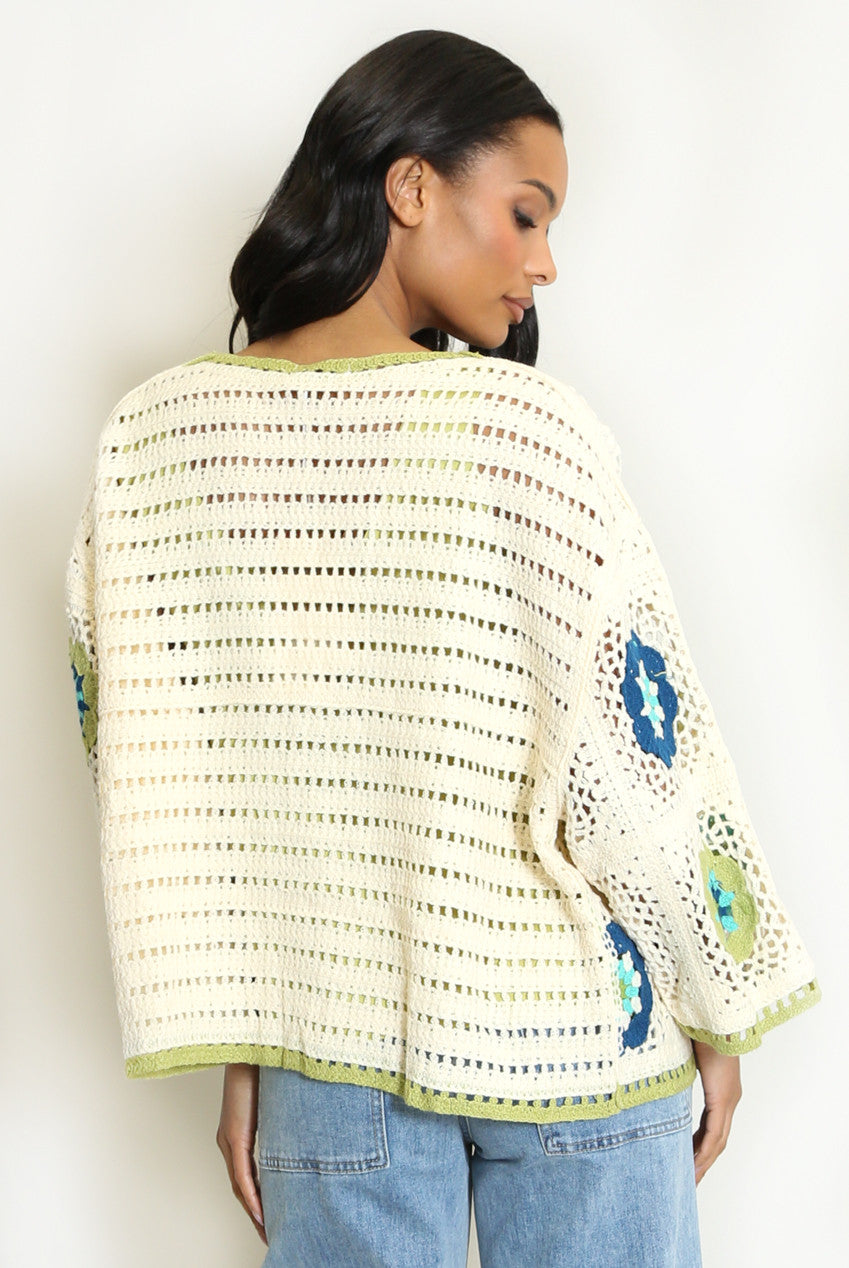 Floral Crochet Cardigan