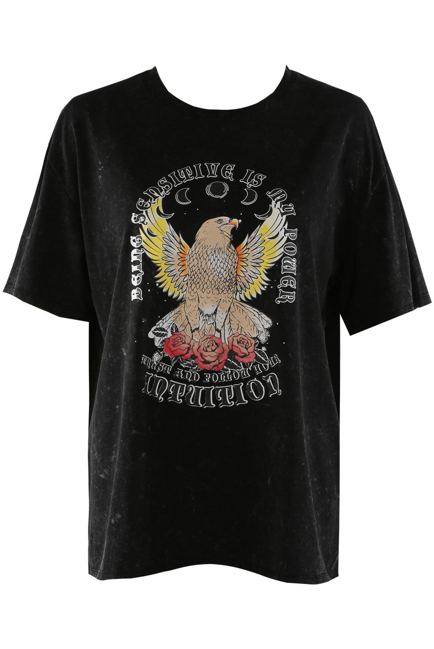 Acid Wash Printed T-Shirt