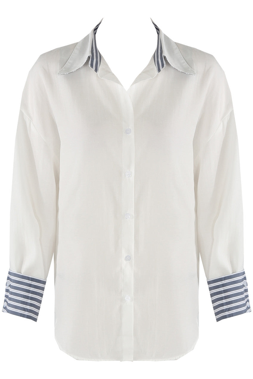 Stripe Contrast Cuff Shirt