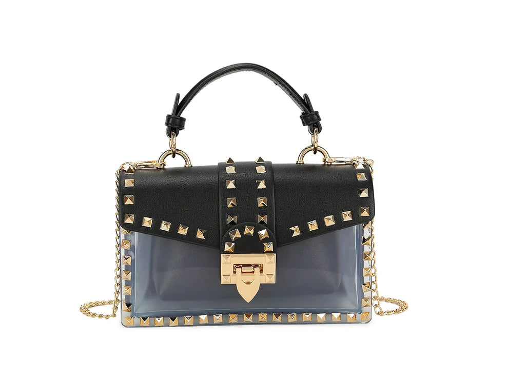 Designer Inspired Handbag Gold Stud Detail