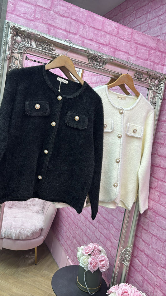 Soft Touch Pearl Detail Cardigan