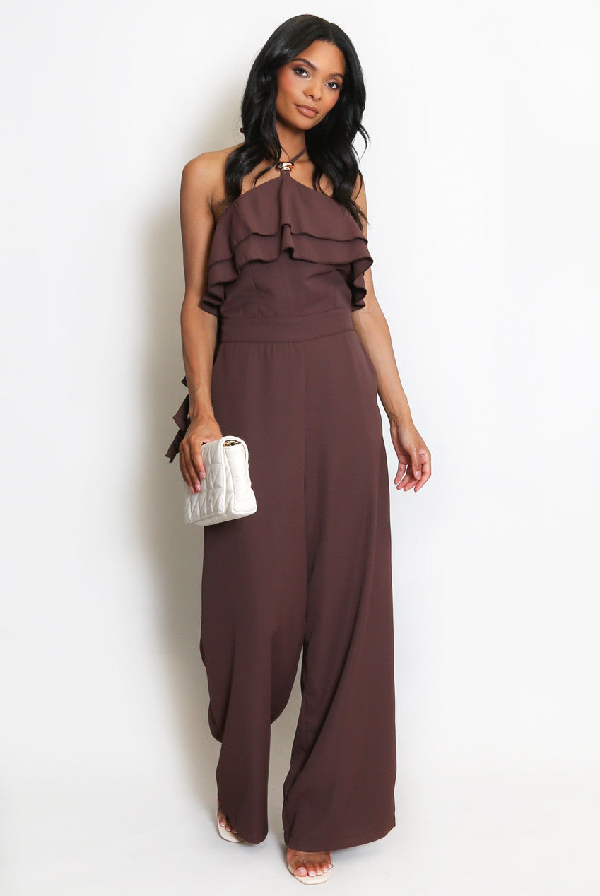Ruffle Halterneck Jumpsuit